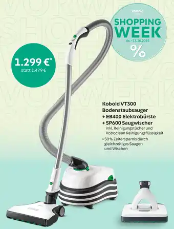 Vorwerk Kobold VT300 Bodenstaubsauger + EB400 Elektrobürste + SP600 Saugwischer Angebot