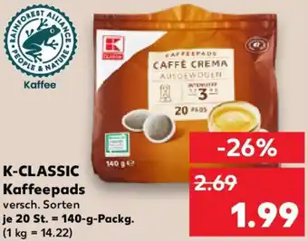 Kaufland K-CLASSIC Kaffeepads Angebot