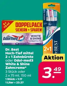NETTO Dr. best hoch-tief mittel 2 + 1 zahnbürste Angebot