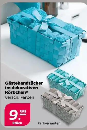 NETTO Gästehandtücher im dekorativen körbchen Angebot
