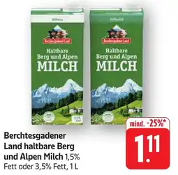 Edeka Neukauf Berchtesgadener Land haltbare Berg und Alpen Milch Angebot