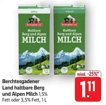 Edeka Neukauf Berchtesgadener Land haltbare Berg und Alpen Milch Angebot