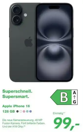 EP Apple iPhone 16 128 GB Angebot