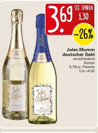 WEZ Jules Mumm deutscher Sekt 0,75L Angebot