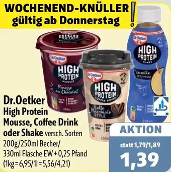 Aktiv Irma Dr.Oetker High Protein Mousse, Coffee Drink oder Shake Angebot