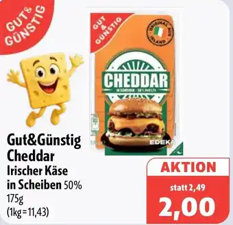 Aktiv Irma Gut&Günstig Cheddar Irischer Käse in Scheiben Angebot