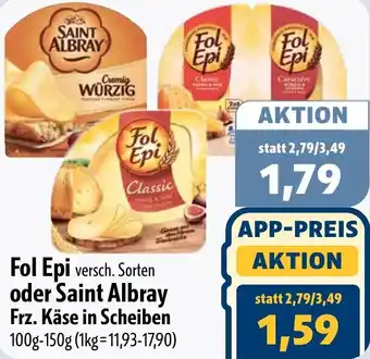 Aktiv Irma Fol Epi oder Saint Albray Frz. Käse in Scheiben Angebot
