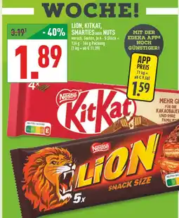 Marktkauf Nestlé kitkat, lion, smarties oder nuts Angebot