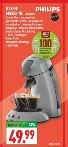 Marktkauf Philips kaffee-maschine hd7806/37 Angebot