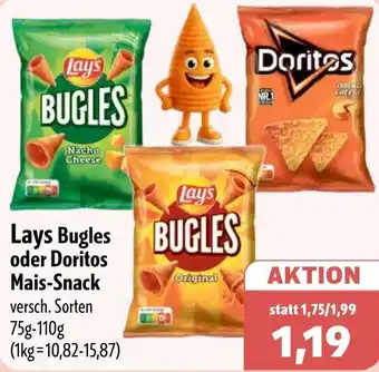 Aktiv Irma Lays Bugles oder Doritos Mais-Snack Angebot