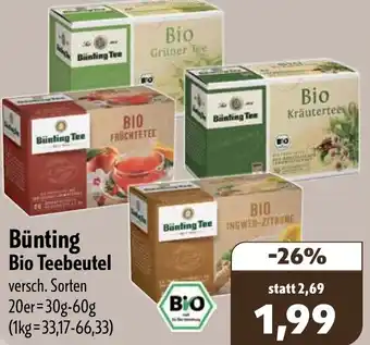 Aktiv Irma Bünting Bio Teebeutel Angebot
