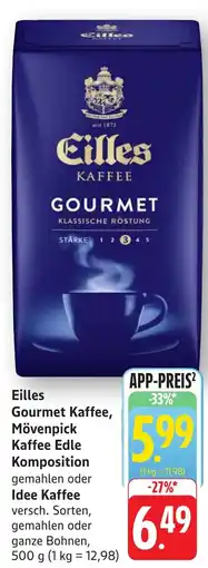 Edeka Neukauf Eilles Gourmet Kaffee, Mövenpick Kaffee Edle Komposition gemahlen oder Idee Kaffee Angebot