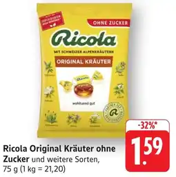 Edeka Neukauf Ricola Original Kräuter ohne Zucker Angebot