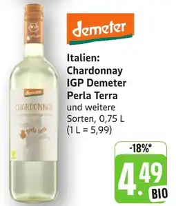 Edeka Neukauf Italien: Chardonnay IGP Demeter Perla Terra Angebot