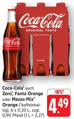 Edeka Neukauf Coca-Cola auch Zero, Fanta Orange oder Mezzo Mix Orange Angebot