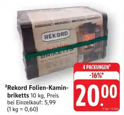 Edeka Neukauf Rekord Folien-Kaminbriketts Angebot
