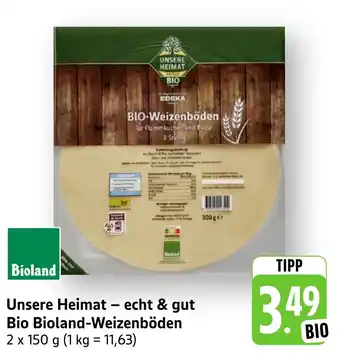 Edeka Neukauf Unsere Heimat - echt & gut Bio Bioland-Weizenböden Angebot