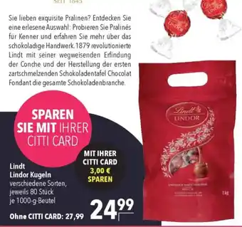 CITTI Markt Lindt Lindor Kugeln Angebot