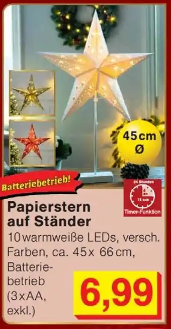 Wiglo Wunderland Papierstern auf Ständer Angebot