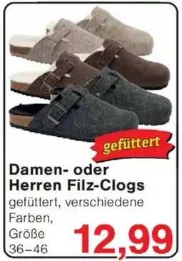 Wiglo Wunderland Damen oder Herren Filz-Clogs Angebot