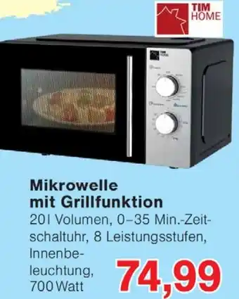 Wiglo Wunderland TIM HOME Mikrowelle mit Grillfunktion Angebot
