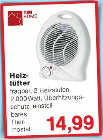 Wiglo Wunderland TIM HOME Heizlüfter Angebot