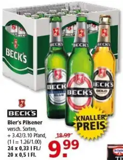 Multi Markt BECK'S Bier's Pilsener Angebot