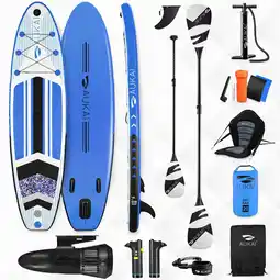 Netto Marken-Discount Stand Up Paddle Board AUKAI Pro mit Kajak-Sitz und Motor blau Angebot