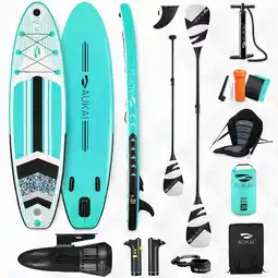 Netto Marken-Discount Stand Up Paddle Board AUKAI Pro mit Kajak-Sitz und Motor türkis Angebot