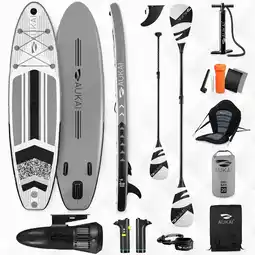 Netto Marken-Discount Stand Up Paddle Board AUKAI Pro mit Kajak-Sitz und Motor grau Angebot