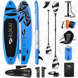 Netto Marken-Discount Stand Up Paddle Board AUKAI Pro Ocean mit Kajak-Sitz und Motor blau Angebot