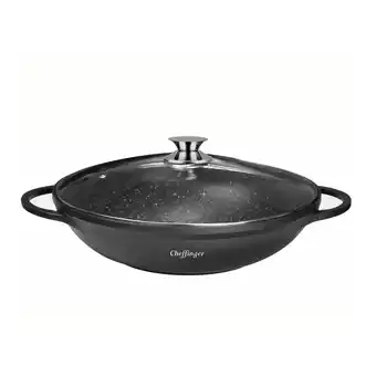 Netto Marken-Discount Cheffinger WOK Wokpfanne Woktopf Induktion 40cm Aluguss mit Deckel Angebot