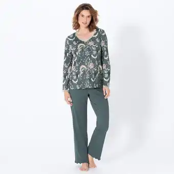 NKD Damen-Schlafanzug mit V-Ausschnitt, 2-teilig Angebot