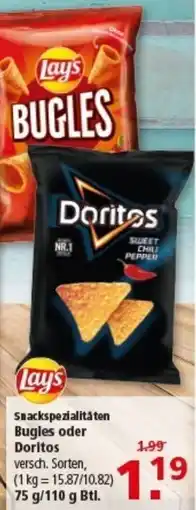 Multi Markt Lays Snackspezialitäten Bugles oder Doritos Angebot