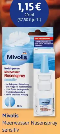 dm drogerie Mivolis Meerwasser Nasenspray sensitiv Angebot