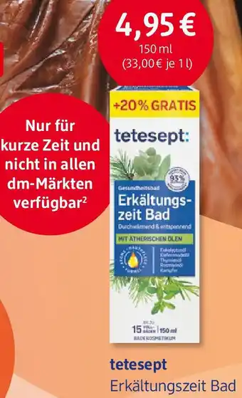 dm drogerie tetesept Erkältungszeit Bad Angebot