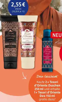 dm drogerie Kaufe 2× Tesori d'Oriente Duschen und erhalte 1x Tesori d'Oriente Deo Angebot