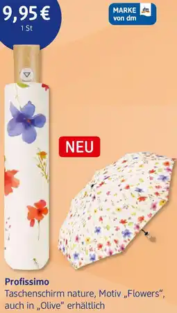 dm drogerie Profissimo Taschenschirm nature, Motiv „Flowers" Angebot