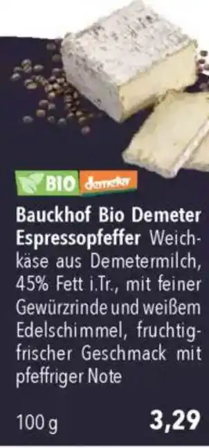 CITTI Markt Bauckhof Bio Demeter Espressopfeffer Weichkäse Angebot