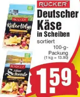 Edeka RÜCKER Deutscher Käse in Scheiben Angebot