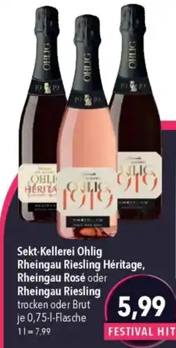 CITTI Markt Sekt-Kellerei Ohlig Rheingau Riesling Héritage, Rheingau Rosé oder Rheingau Riesling Angebot