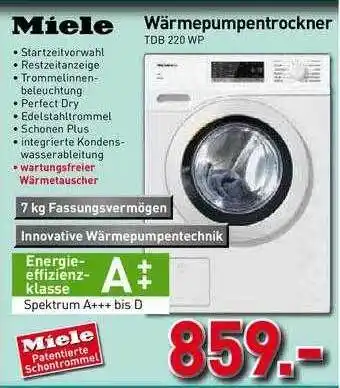 Schaffrath Miele Wärmepumpentrockner Tdb 220 Wp Angebot