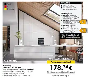 Hardeck Siemens einbauküche impressa av2130 Angebot