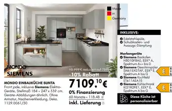 Hardeck Siemens mondo einbauküche sunta Angebot