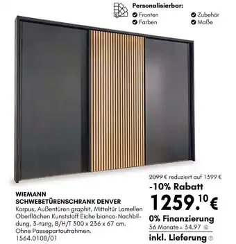 Hardeck Wiemann schwebetürenschrank denver Angebot