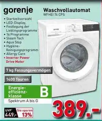 Schaffrath Gorenje Waschvollautomat Wfhei74cps Angebot