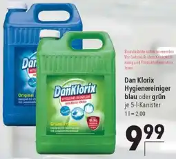 CITTI Markt Dan Klorix Hygienereiniger blau oder grün Angebot