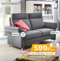 Möbel Kraft Wohnwert sofa 2,5-sitzig Angebot
