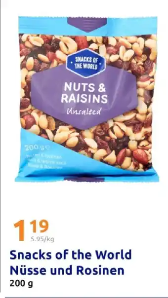 Action Snacks of the world nüsse und rosinen Angebot