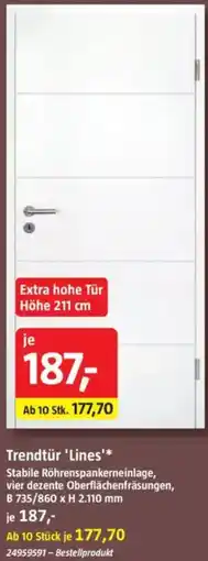 Bauhaus Trendtür 'Lines' Angebot